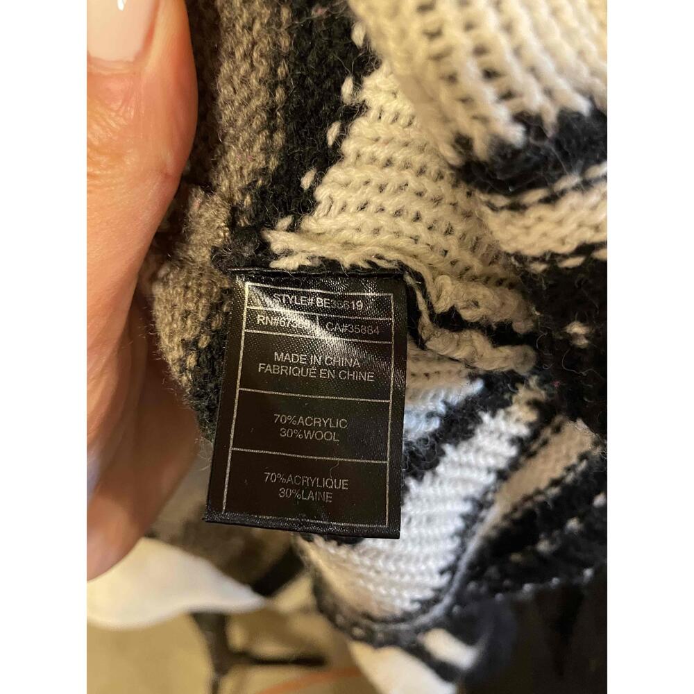 BB Dakota Denny Blanket Patterned Open Front Cardigan Sweater Size Small - Picture 7 of 7